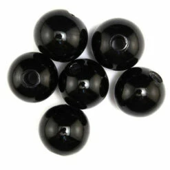 30IN109-RD: India Round Black 30mm - - 15 Pieces