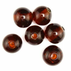 30IN258-RD: India Round Transparent Rootbeer 30mm - 15 Pieces