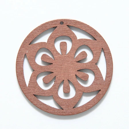 48WC811-56R: Cut Wood Circle Flower 48mm Brown Finish - 3 Pieces 3 48WC811-56R: Cut Wood Circle Flower 48mm Brown Finish - 3 Pieces