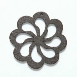 48WC814-58R: Cut Wood Curled Flower 48mm Dark Finish - 3 Pieces