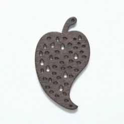48WC816-58R: Cut Wood Leaf With Dots 48mm Dark Finish - 3 Pieces