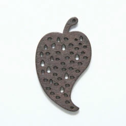 48WC816-58: Cut Wood Leaf With Dots 48mm Dark Finish - 20 Pieces