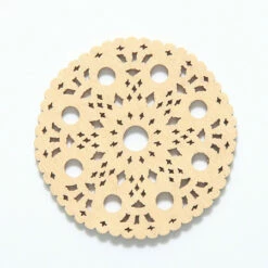 48WC821-51R: Cut Wood Circle With Cutouts 48mm Light Finish - 3 Pieces