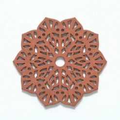 48WC822-56: Cut Wood Snowflake 48mm Brown Finish - 3 Pieces