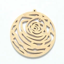 48WC824-51R: Cut Wood Circle Rose 48mm Light Finish - 3 Pieces