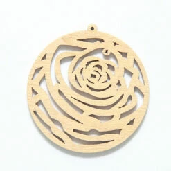 48WC824-51: Cut Wood Circle Rose 48mm Light Finish - 20 Pieces