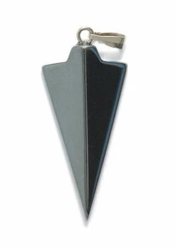 60ST403-A: Hematite Arrowhead Pendant With Bail 30mm - 1 Piece