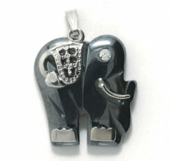 60ST403-LE: Hematite Large Elephant 22mm - 2 Pieces
