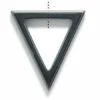 60ST403-TR: Hematite Triangle Pendant 30x32mm - 3 Pieces