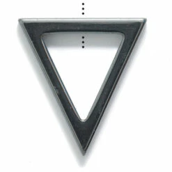 60ST403-TR: Hematite Triangle Pendant 30x32mm - 3 Pieces