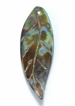 AB142: Abalone Leaf Pendant 14x38mm - 1 Piece