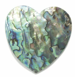 AB166: Abalone Large Heart Pendant 60mm Average - 1 Piece