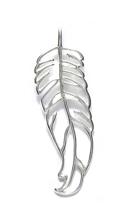AM300: Amoracast Sterling Silver Pendant Feather 19x35mm 1 Piece 3 AM300: Amoracast Sterling Silver Pendant Feather 19x35mm 1 Piece