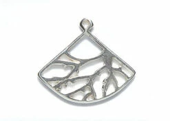 AM348: Amoracast Sterling Silver Charm Chinese Fan Branch 11x15mm 1 Piece