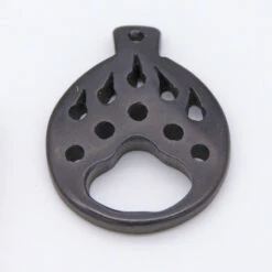 BN385-60: Bone Bear Paw Print Pendant Carved Black 35x45mm - 5 Pieces