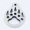 BN385-64: Bone Bear Paw Print Pendant Carved White/Black 35x45mm - 5 Pieces -Tailor Supplies Sales 2024 BN385 64 PendantsandCharms BoneandHorn