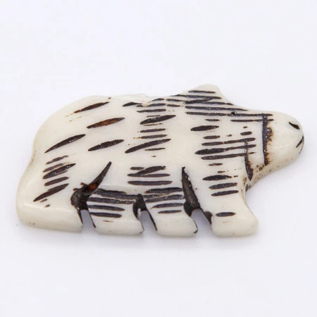 BN385-79: Bone Bear Pendant Carved White/Black 45x26mm - 5 Pieces 8 BN385-79: Bone Bear Pendant Carved White/Black 45x26mm - 5 Pieces -Tailor Supplies Sales 2024 BN385 79 PendantsandCharms BoneandHorn