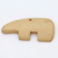 BN385-86: Bone Zuni Bear Pendant Antique 55x31mm - 5 Pieces