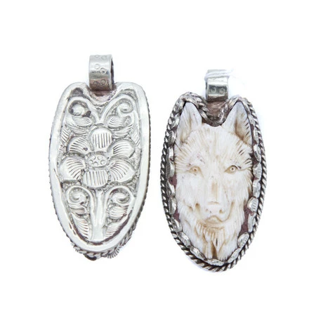 BN951-W: Bone Wolf Pendant 2 Inch Avg -Tailor Supplies Sales 2024 BN951 W thumbnail