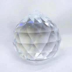 CD212-B40: Faceted Crystal Ball Pendant 40mm
