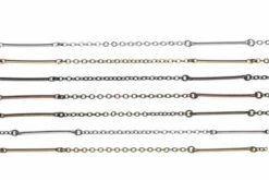 CX2608-G: Solid Brass Chain With 25mm Bar Links & 2mm Cable Links Gold Plated Brass - 1 Foot