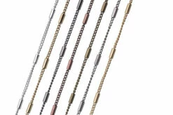 CH2610-GM: 1.2mm Round Wire Curb Chain With 1.6x4mm Solid Brass Tube Satellites At 15mm Intervals Gunmetal Plated Solid Hypoallergenic Brass - 1 Foot