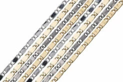 CH2613-AS: Flat Mariner Designer Chain 2.5mm Links With Joining Loop On Each End Of Links Antique Silver Plated Solid Hypoallergenic Brass - 1 Foot