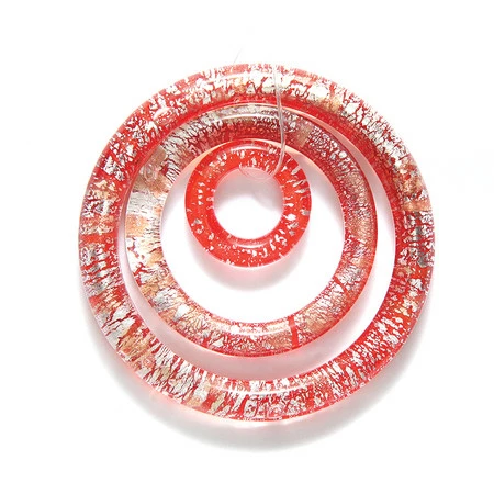 FV7200-9: China 3 Ring Pendant Transparent Red/silver 16/32/45mm 1 Set 3 FV7200-9: China 3 Ring Pendant Transparent Red/silver 16/32/45mm 1 Set