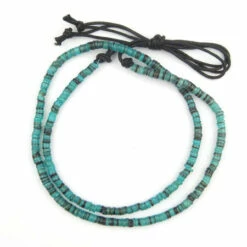 GA137-BSHL: Natural Shell Heishi Beads Turquoise 5mm 27 Inch Strand