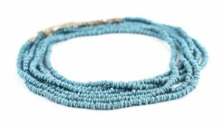 GA175-JVA: Sky Blue Java Glass Heishi Beads 3-4mm 23 Inch Strand