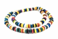 GA177-ASH: Rainbow Medley Ashanti Glass Saucer Beads 8mm 24 Inch Strand