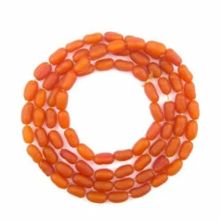 GA901-AMB: Kenyan "River Amber" Natural Plant Seeds Oval 5x10mm Approximately 42 Seeds Per 40 Inch Strand
