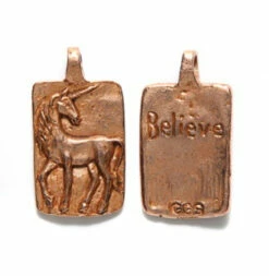 GG403-RGA: Green Girl Believe Unicorn Rose Gold Antique - 1 Piece