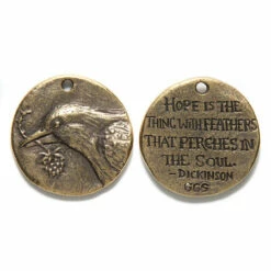 GG468-BZA: Green Girl Hope Bird 29mm Bronze Antique - 1 Piece