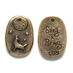 GG471-BZA: Green Girl Howling Wolf Bronze Antique 16x22 - 1 Piece