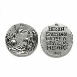 GG485-AS: Green Girl Grateful Heart Bird Antique Silver - 1 Piece