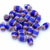 IN354: Classic Chevron Red White And Blue 12-14mm - 25 Pieces -Tailor Supplies Sales 2024 IN354 Beads IndiaBeads