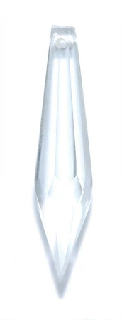 PL299-7: India Glass Faceted Point Pendant 74mm - - 5 Pieces