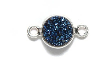 ST25-41B: Druzy Link Blue 8x14mm Sterling Silver - - 1 Piece 3 ST25-41B: Druzy Link Blue 8x14mm Sterling Silver - - 1 Piece