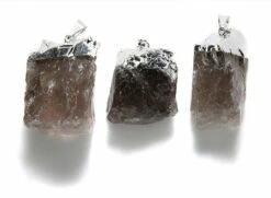 ST25-72: Brazil Rough Smoky Quartz Silver Plating 30-50mm 1 Piece