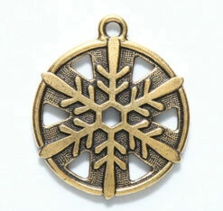 TC2371-AG: Tierracast Snowflake 25.5mm Antique Gold - 1 Piece