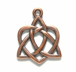 TC2390-AC: Tierracast Charm Trinity Heart Antique Copper 27mm - 1 Piece