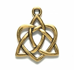 TC2390-AG: Tierracast Charm Trinity Heart Antique Gold 27mm - 1 Piece