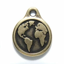 TC2409-AB: Tierracast Earth Charm 17x20mm Antique Brass - 1 Piece