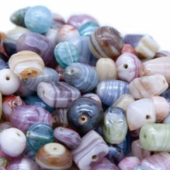 VE525-STL: Bead Mix Stripe Swirl Luster 7-25mmApproximately 105 Pieces Per 200 Grams