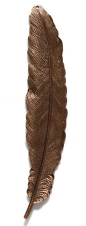 VJ6040-L: Vintaj Natural Brass Tall Feather 18x88mm - 1 Piece