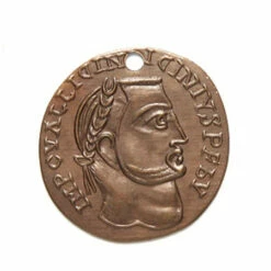 VJ6093: Vintaj Natural Brass Roman Laurel Coin 19.5mm 22 Gauge - 1 Piece