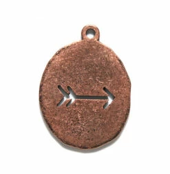 VP120-AC: Vintaj Artisan Pewter Organic Oval Arrow 26x36mm Antique Copper Plate - 1 Piece