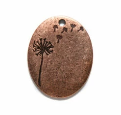VP154-AC: Vintaj Artisan Pewter Drifting Dandelion 20x25mm Antique Copper - 1 Piece